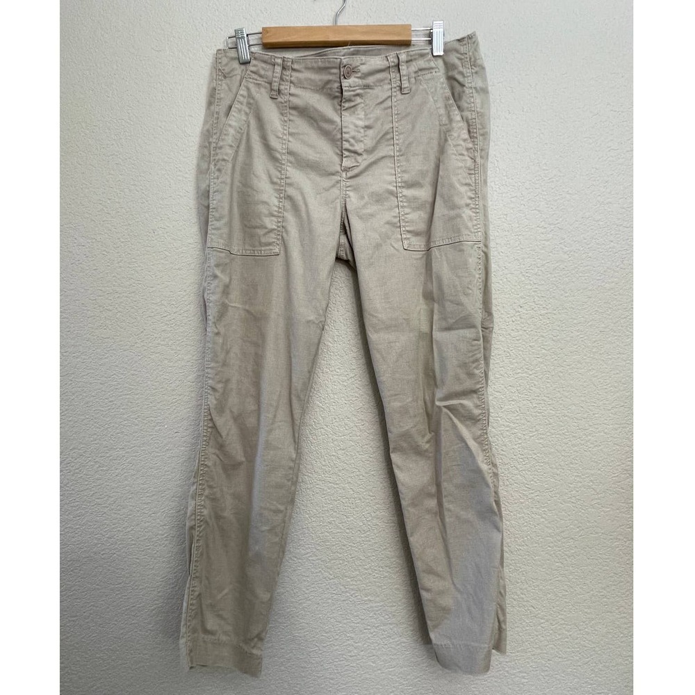 Anthropologie Level 99 Sz 31 AIDEN PATCH POCKET UTILITY Beige Linen Blend Pants